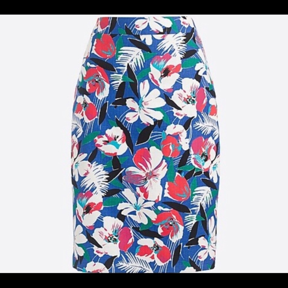 J.Crew Basketweave Floral Pencil Skirt
